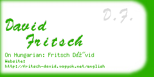 david fritsch business card